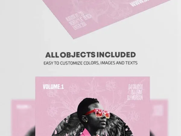 Pink Trendy Abstract Summer Party Flyer Template 1