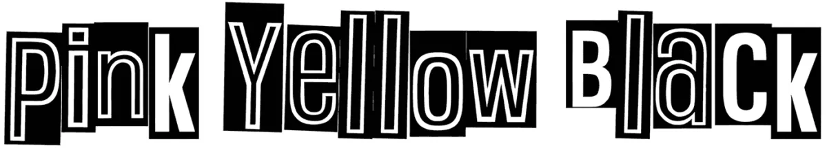 Pink Yellow Black Font 1