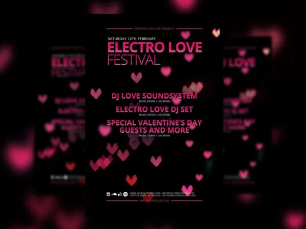Pink and Black Valentines Day Flyer Template 1