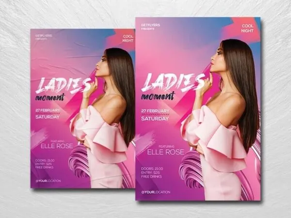 Pink and Violet Classy Ladies Moment Flyer Template 1