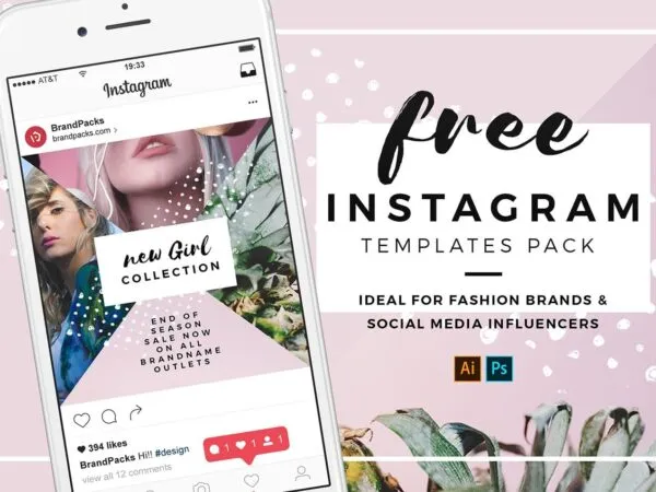 Pink and White Modern Instagram Templates Pack 1