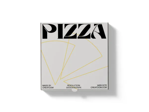 Pizza Box Mockup in Top View 1