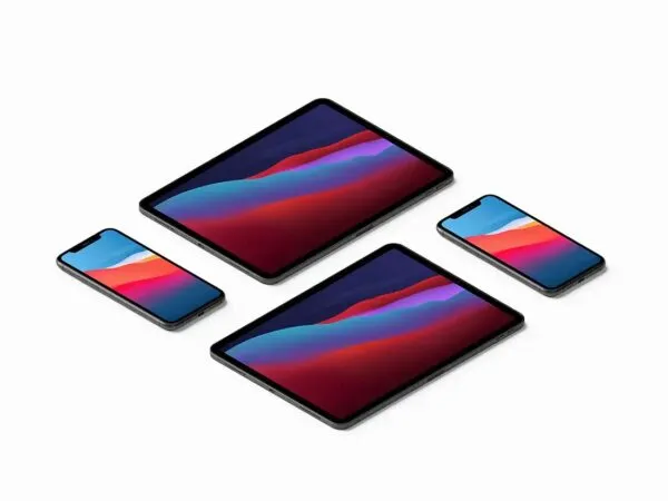 Plain Background iPhone 11 Pro Max and iPad Pro Mockup 1