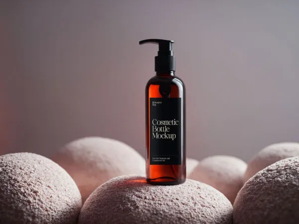 Plastic Cosmetic Pump Bottle Mockup 1