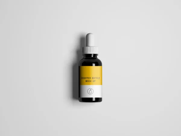 Plastic Dropper Bottle Mockup Top View 1