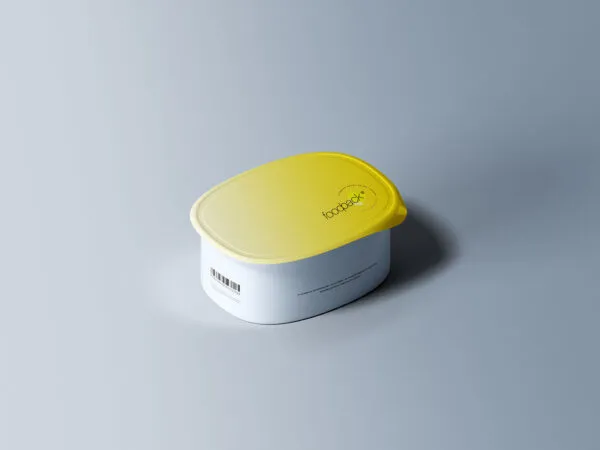 Plastic Food Container Mockup From a Side View 1