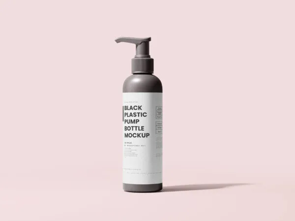 Plastic Pump Bottle Mockup from 5 Different Angles 1