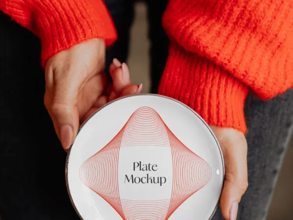Plate Mockup in Female Hands 1