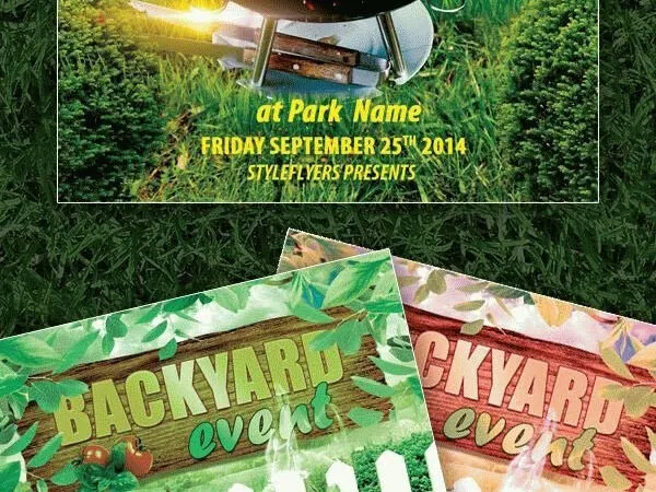 Playful Appetizing Backyard BBQ Event Flyer Template 1