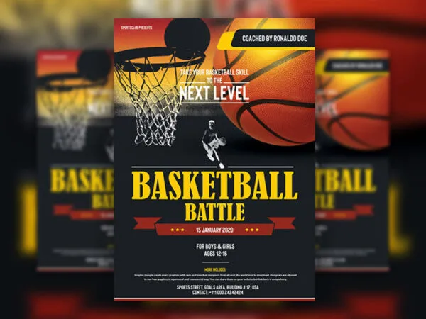 Playful Basketball Event Flyer Template 1