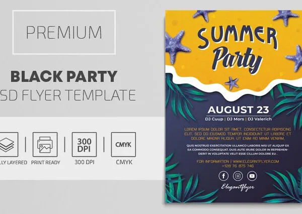 Playful Creative Summer Party Flyer Template 1