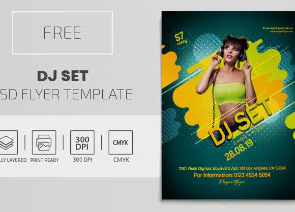 Playful Dots DJ Party Flyer Template 1