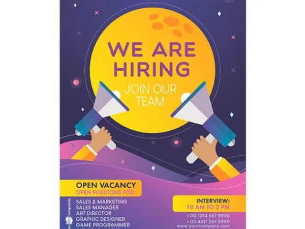 Playful Illustrated We Are Hiring Flyer Template 1