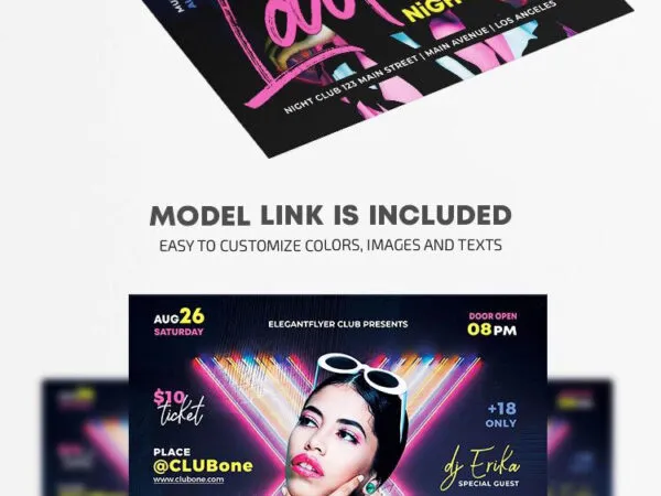 Playful Ladies Night Flyer Template and Facebook Cover 1