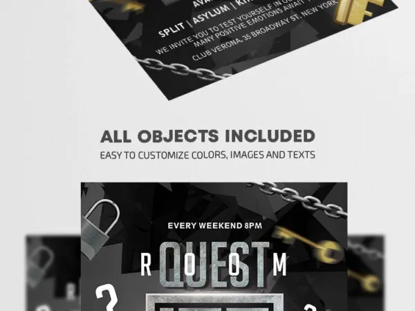 Playful Modern Escape Room Flyer Template 1