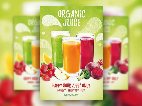 Playful Organic Juice Food Flyer Template 1