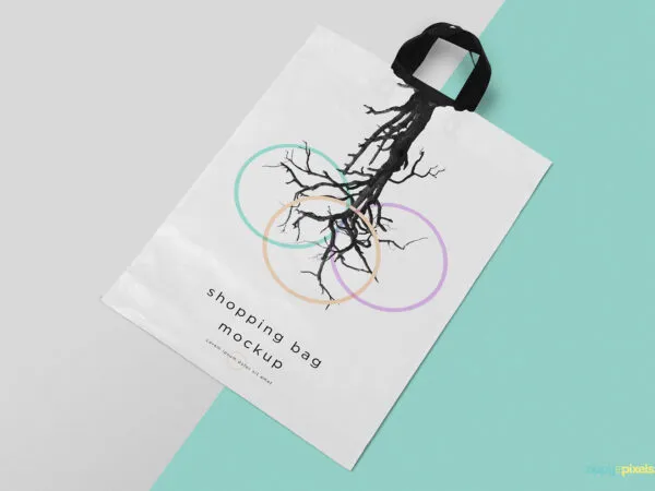 Polythene Shopping Bag with Strong Handles Mockup 1