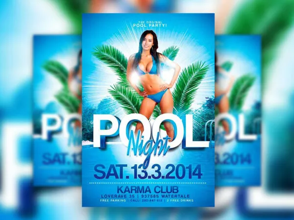 Pool Party and Karma Club Flyer Template 1