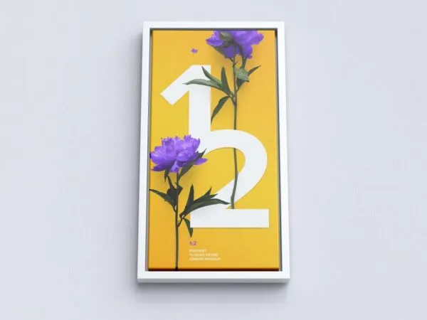 Portrait Canvas Mockup In Floater Frame Bottom Front View 1