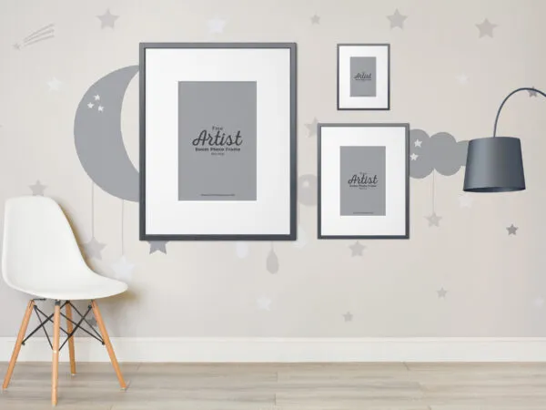 Poster Frame Mockup in Different Sizes on Artist Room 1