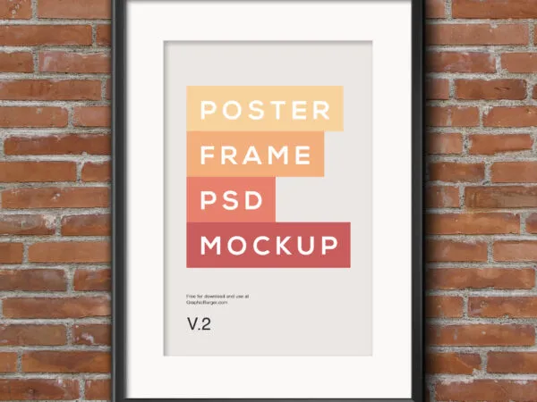 Poster Frame Mockup on the Wall 1