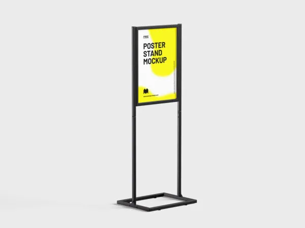 Poster Metal Frame Stand Mockup in 3 Different Sights 1