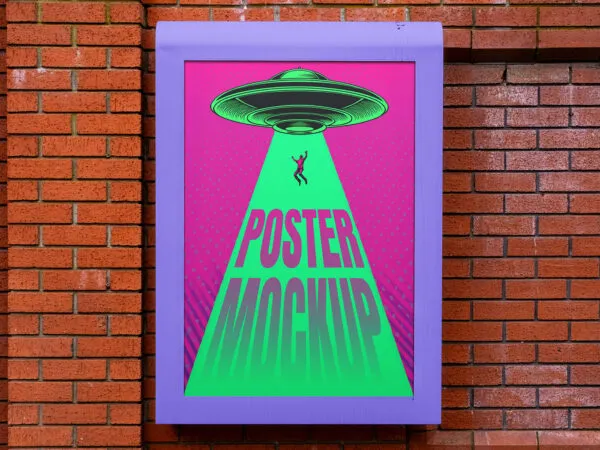 Poster on Brick Wall Mockup 1