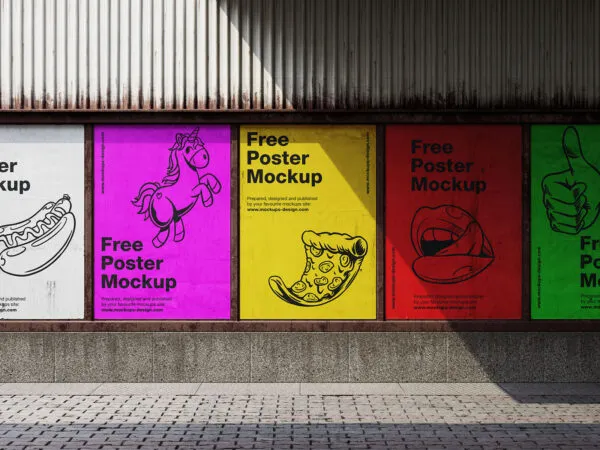 Posters Mockup with Metal Frame in 3 Shots 1