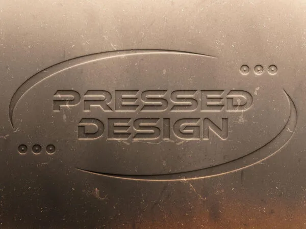 Pressed Text and Logo Mockup 1
