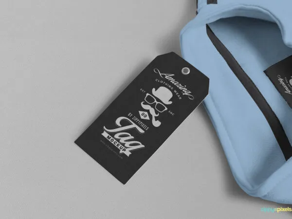 Price Tag and Inner Label of a Shirt Mockup 1