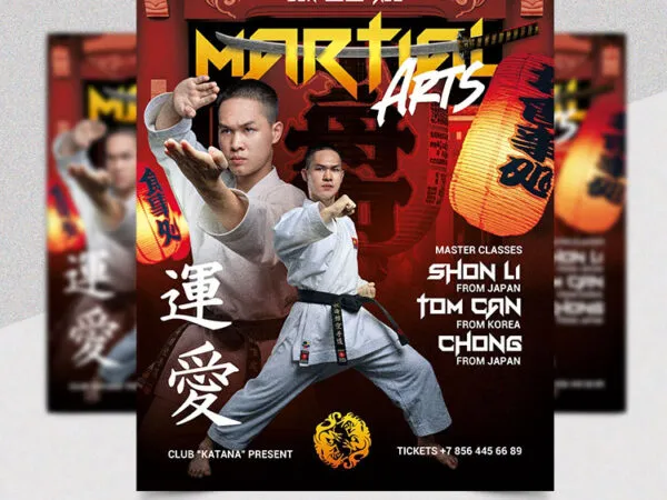 Professional Asian Martial Arts Flyer Template 1