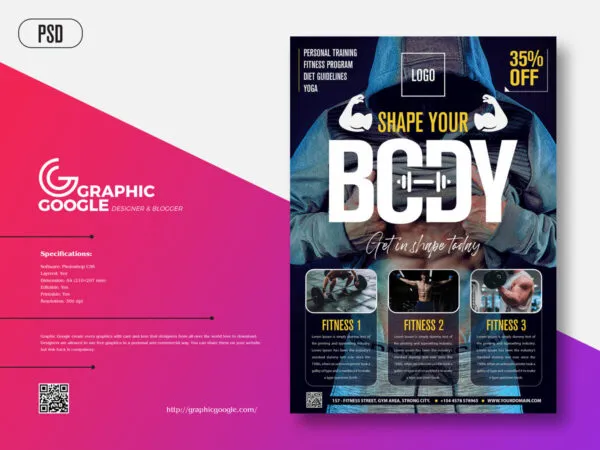 Professional Modern Fitness Flyer Template 1