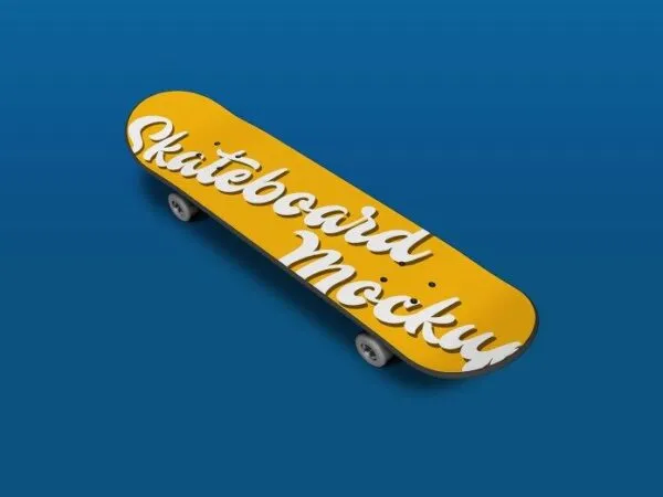 Professional Standard Skateboard Mockup from a Perspective View 1