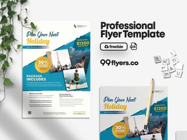 Professional Travel Agency Flyer Template 1