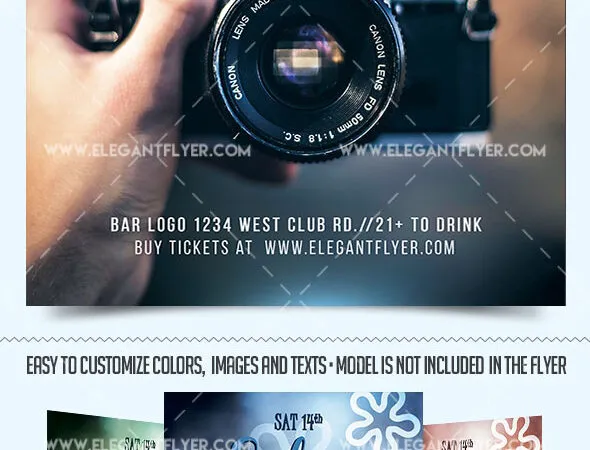 Professional Vintage Selfie Flyer Template with a Facebook Cover 1