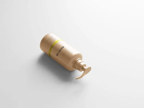 Pump Dispenser Bottle Mockup in Perspective View 1
