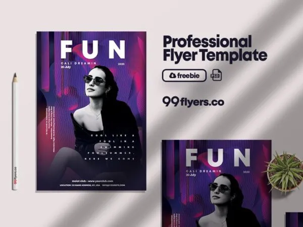 Purple Abstract Ladies Night Party Template 1