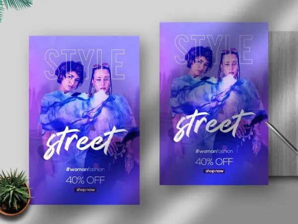 Purple Fashion Style Flyer Template 1