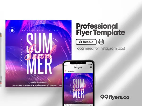 Purple Futuristic Multipurpose Party Flyer Instagram Template 1