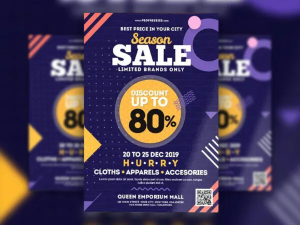 Purple Geometric Sale Flyer Template 1