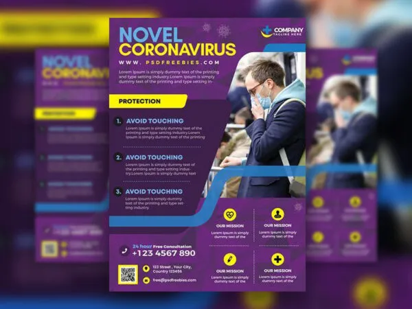Purple Modern Health Care Services Flyer Template 1