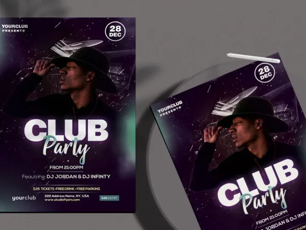 Purple Modern Nightclub Event Flyer Template 1