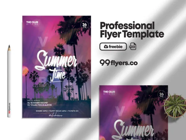 Purple Modern Summer EventParty Flyer Template 1