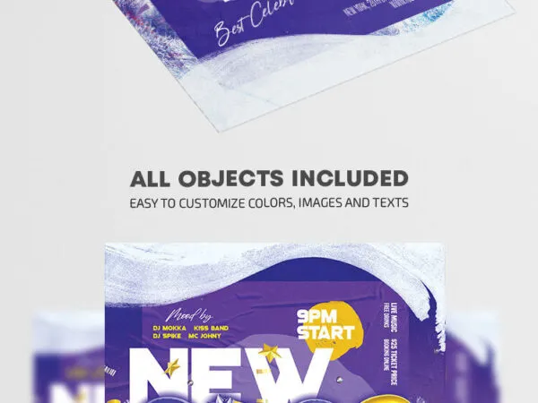 Purple New Year Flyer Template 1