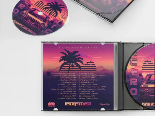 Purple Retro Music Album CD Cover Template 1