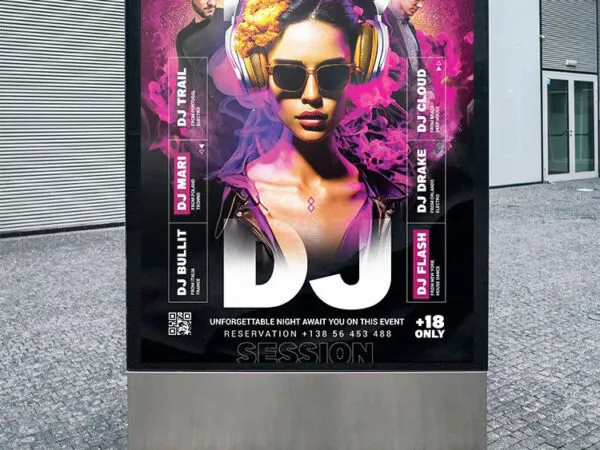 Purple Smoky DJ Session Flyer Template 1
