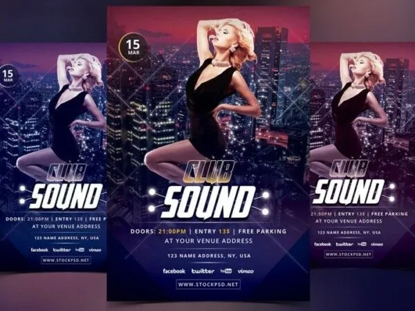 Purple Urban Nightclub Party Flyer Template 1
