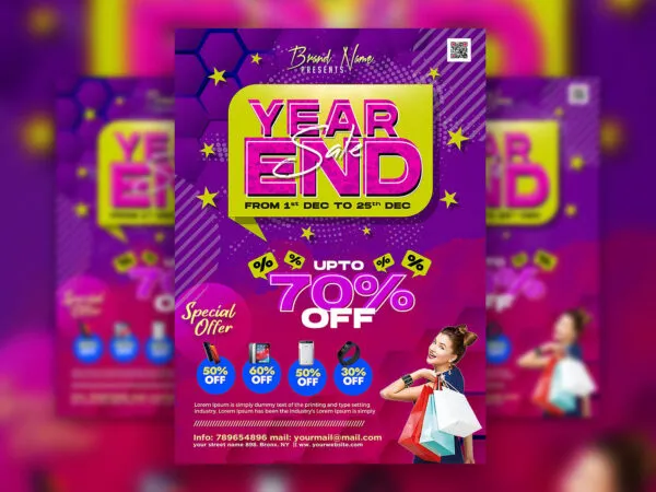 Purple Year End Sale Flyer Template 1