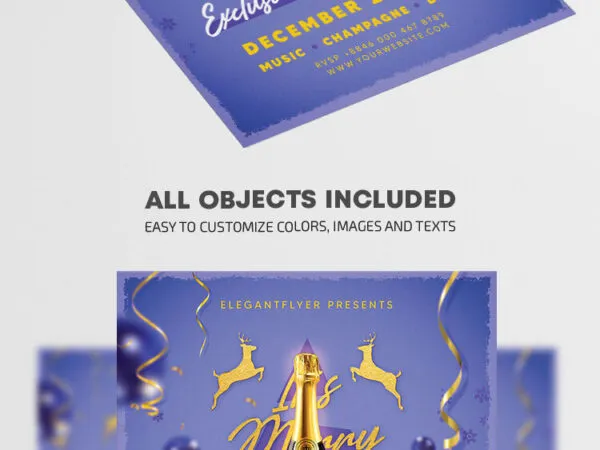 Purple and Golden Christmas Flyer Template 1