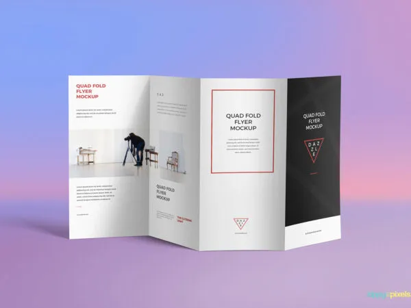 Quad Fold Vertical Flyer Mockup 1